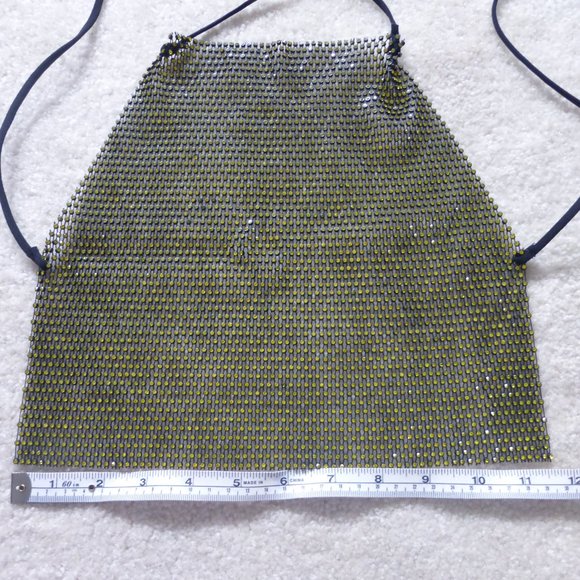 Yellow sparkly rhinestones backless halter crop top - festival ready! - Picture 8 of 10